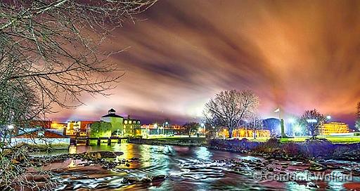 Rideau River At Night_47602-7.jpg - Photographed along the Rideau Canal Waterway at Smiths Falls, Ontario, Canada.